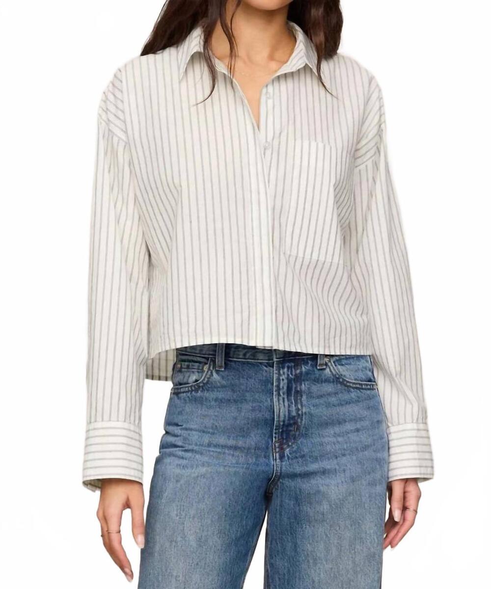 NEW Z SUPPLY favorite striped button up top in white